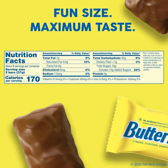 Butterfinger, Chocolatey, Peanut-Buttery, Individually Wrapped Fun Size Candy Bars, 10.2 oz