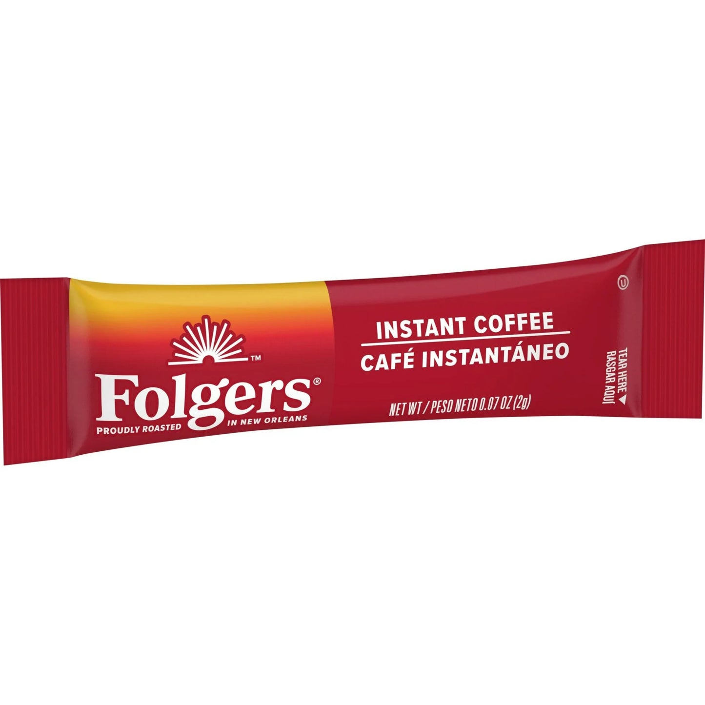 Folgers Classic Roast Instant Coffee, Single Serve Packets, 0.49oz, 7ct