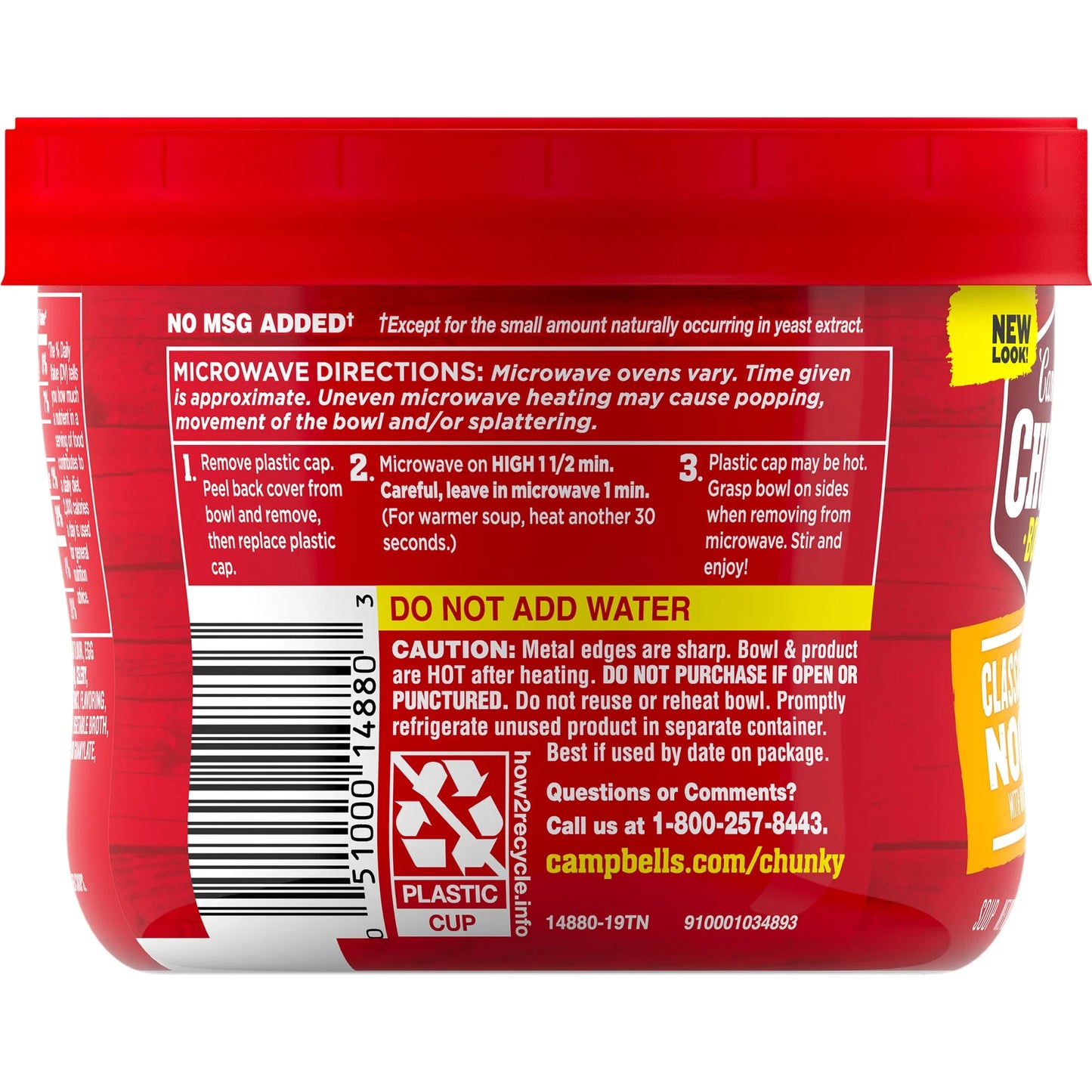 Campbell's Chunky Soup, Classic Chicken Noodle Soup, 15.25 oz Microwavable Bowl