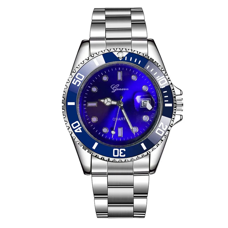 Fashion New Men's Steel Belt Watch British Waterproof Quartz Men and Women Watches