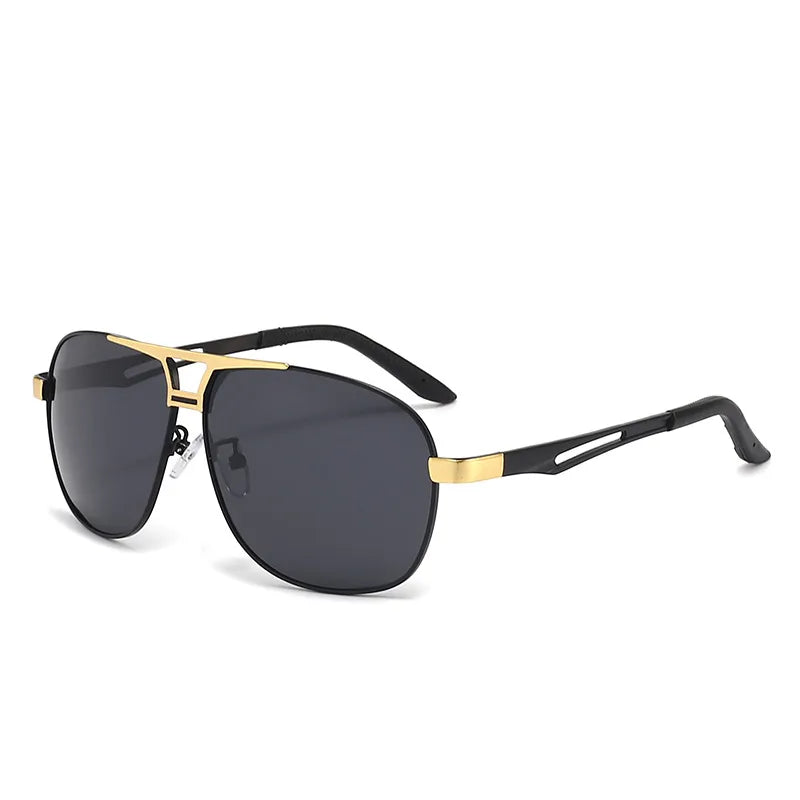 Men's Square Full Frame Sunglasses With Tac Lens Material In Gold, Perfect For Summer