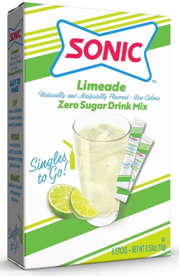 Sonic Singles to Go Limeade Drink Mix, 0.53oz 6-ct. Box