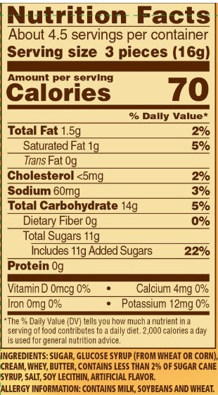 Werther's Original Caramel Hard Candies, 2.65-oz. Bags