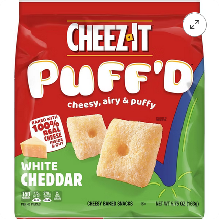 Cheez-It Puff'd White Cheddar Snack Crackers - 5.75oz