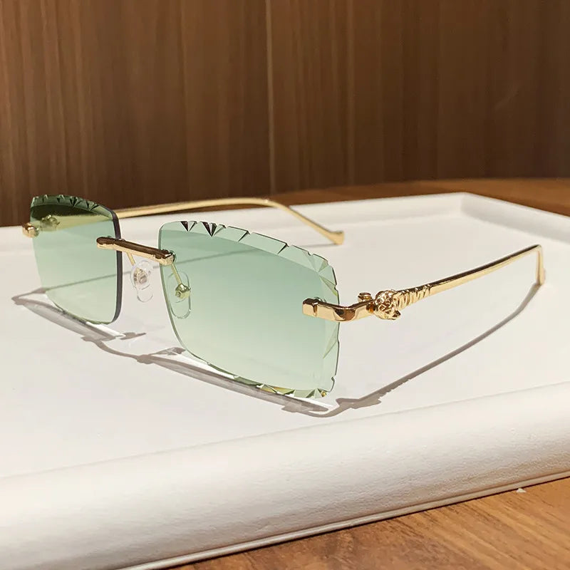Simple Frameless Sun Protection Glasses Casual Trendy Sunglasses For Men And Women