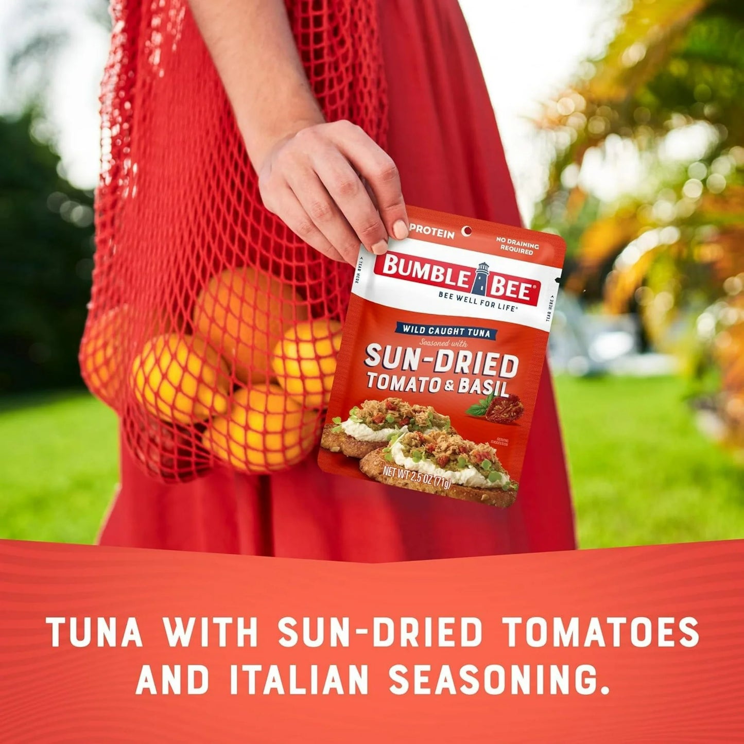 Bumble Bee Sun-Dried Tomato & Basil Seasoned Tuna, 2.5 oz Pouch