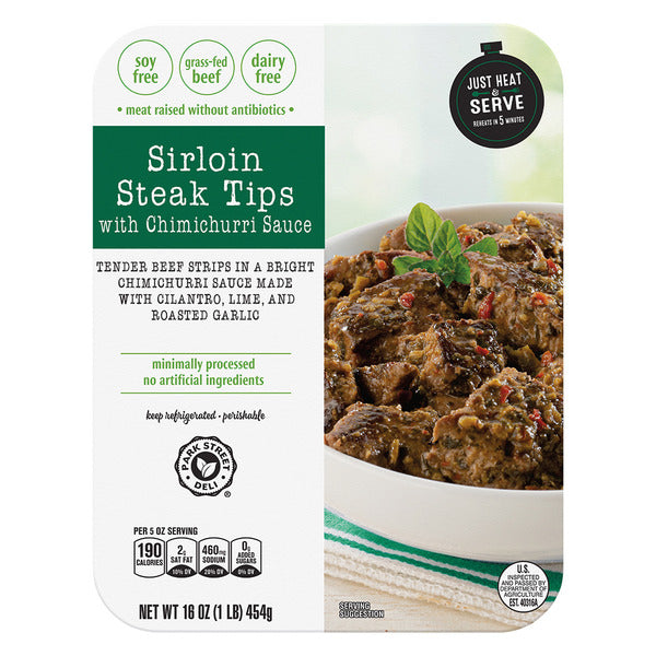 Park Street Deli Sirloin Steak Tips with Chimichurri Sauce, 16oz