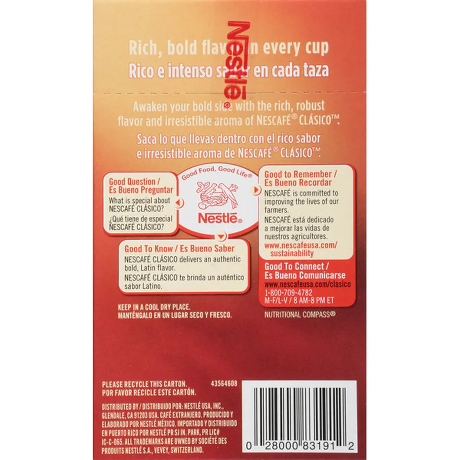 NESCAFÉ Coffee, Instant, 100% Pure, Dark Roast, 7 Packets, .49 oz