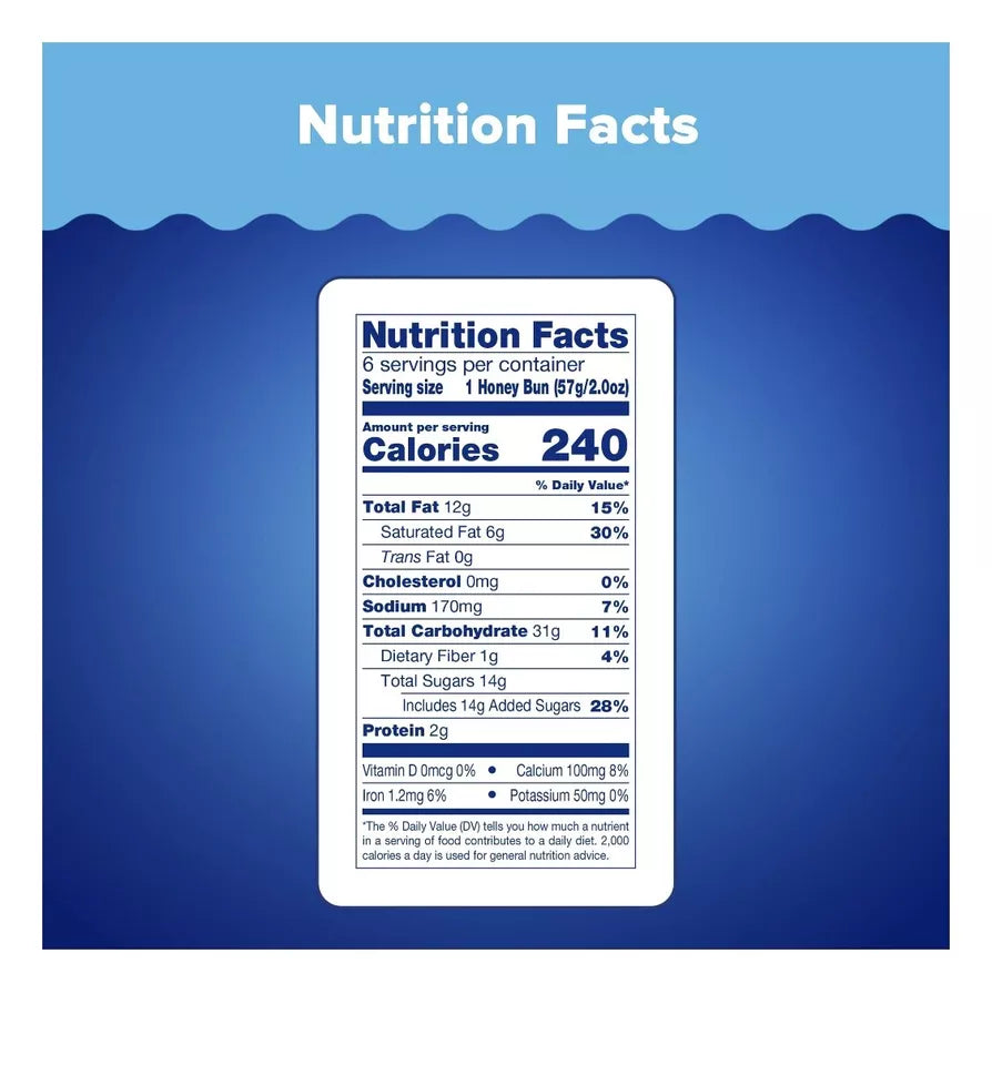 Tastykake Iced Honey Buns with Swirl of Cinnamon, 12 oz (6 count)