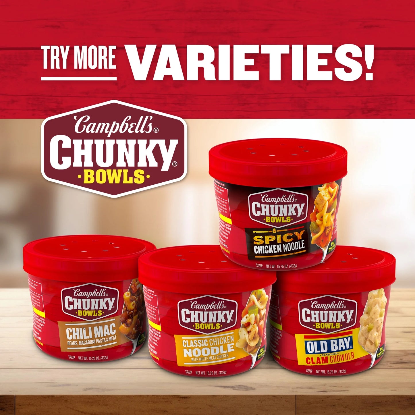 Campbell's Chunky Soup, Classic Chicken Noodle Soup, 15.25 oz Microwavable Bowl