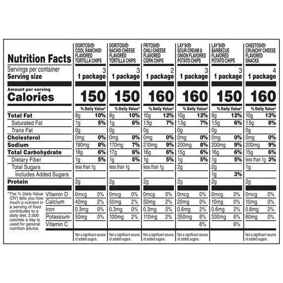 Frito Lay Flavor Mix Chips Variety Pack, 1 oz, 18 Count