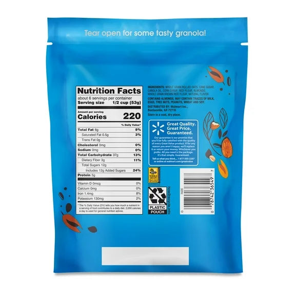 Great Value French Vanilla Almond Granola, 11 oz