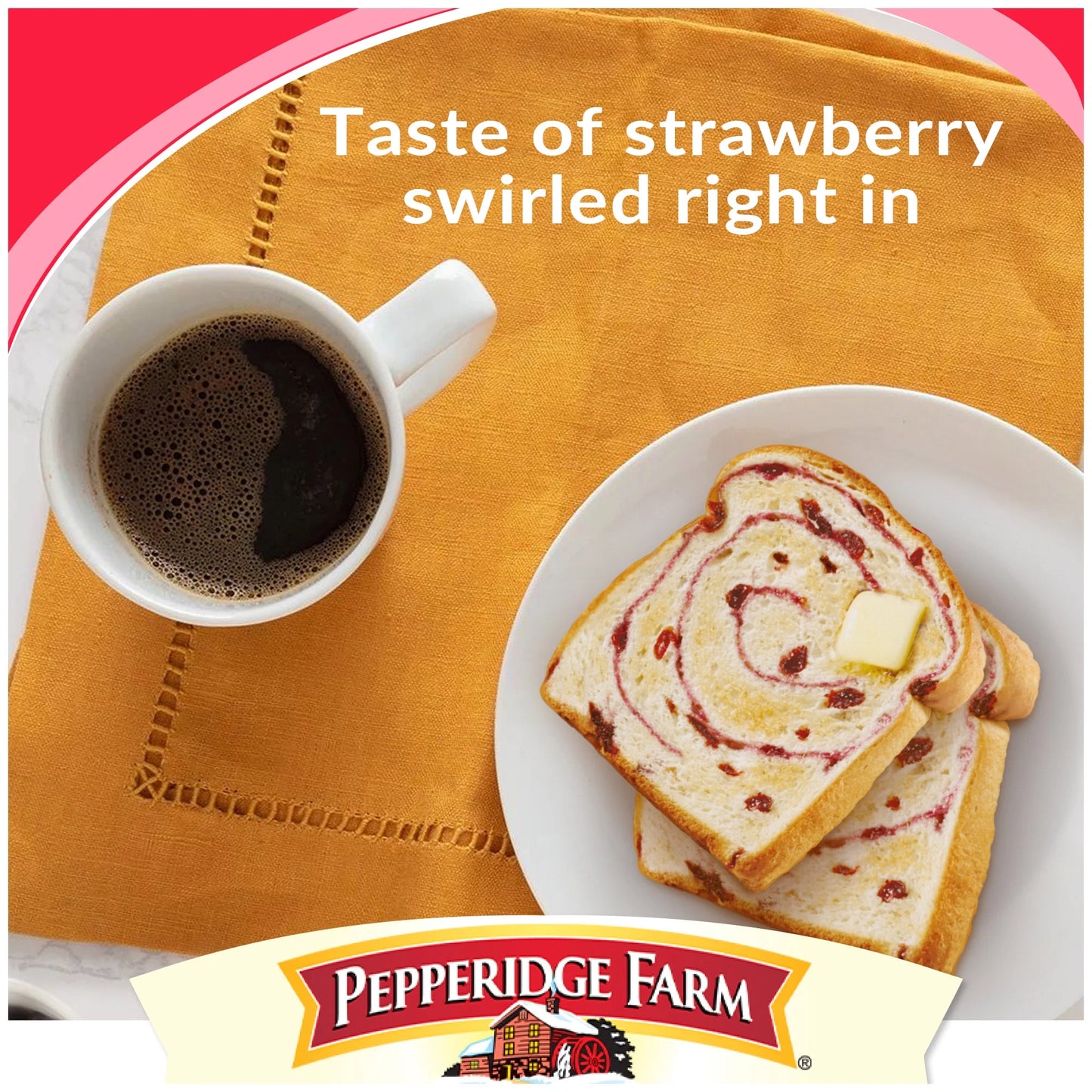 Pepperidge Farm Swirl Strawberry Breakfast Bread, 14 oz Loaf