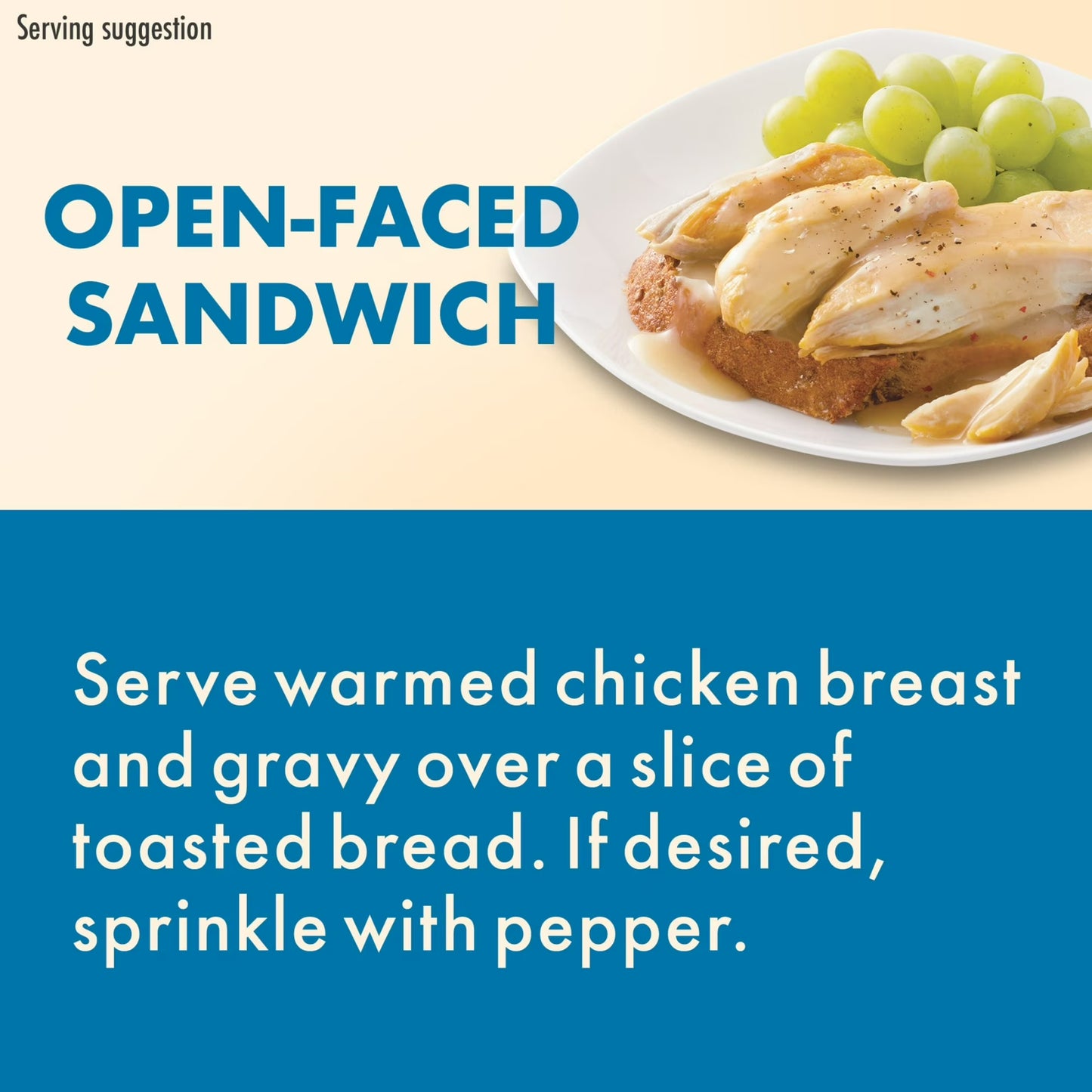 HORMEL SQUARE TABLE Roasted Chicken Breasts & Gravy Entr e Refrigerated 15 oz Plastic Tray