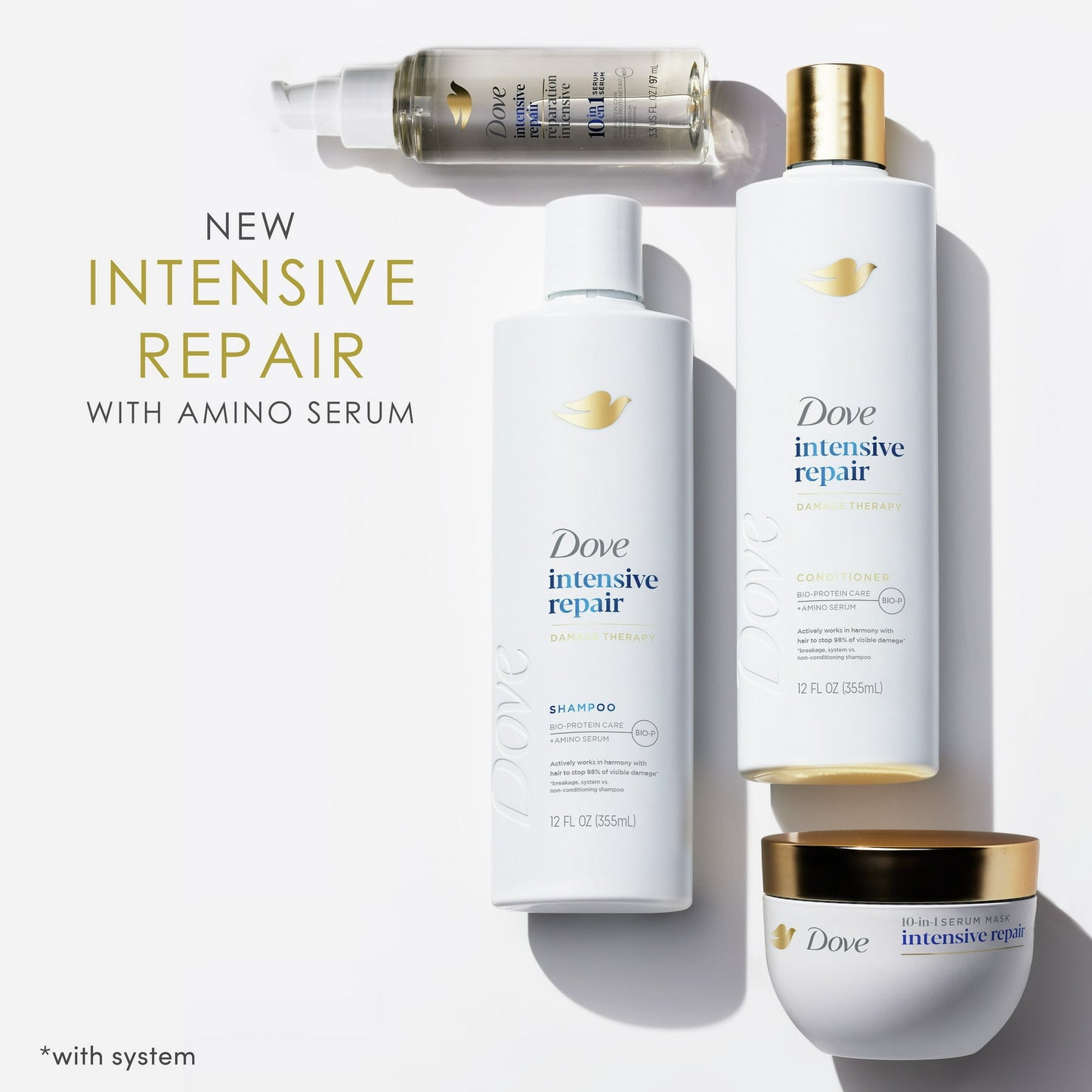 Dove Conditioner Intensive Repair with Bio-Protein Care Technology & Amino Serum, 12 oz