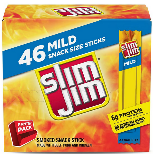 Slim Jim Mild Smoked Snack Size Sticks – 12.88oz/46ct