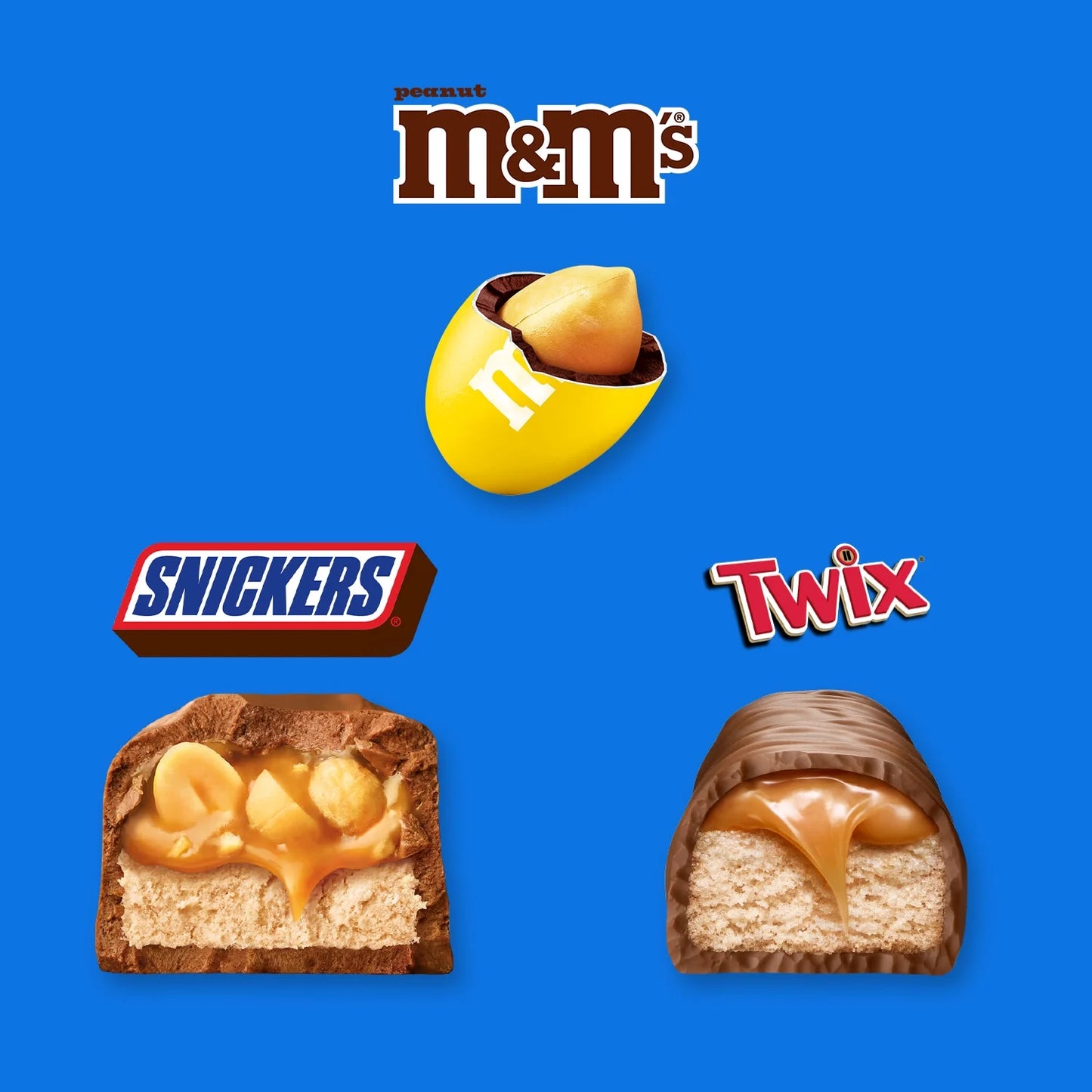 Mars Mixed Snickers, M&M's & Twix Fun Size Chocolate Candy Variety Pack, Sharing Size - 8.85 oz Bag