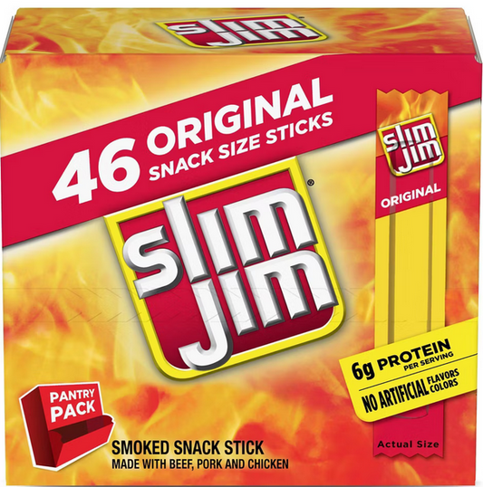 Slim Jim Original Smoked Snack Size Sticks – 12.88oz/46ct