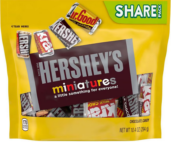 HERSHEY'S Miniatures Assorted Chocolate Candy, Share Pack, 10.4 oz