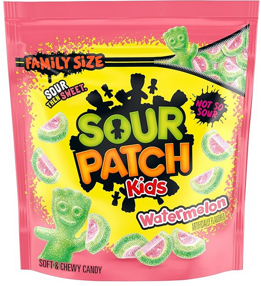 SOUR PATCH Watermelon Soft & Chewy Candy, Family Size, 1.8 lb