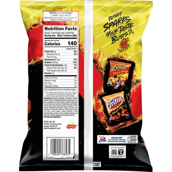 Funyuns Onion Flavored Rings Flamin' Hot Flavored 5.25 Ounce Bag