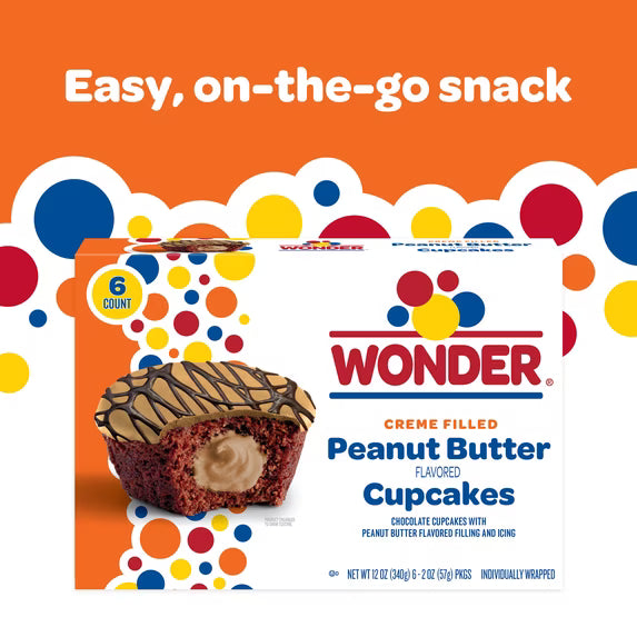 Wonder Peanut Butter Cupcakes 6 Count