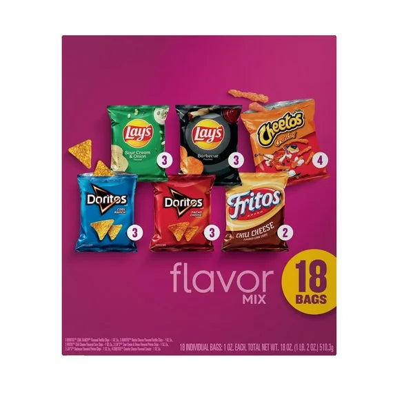 Frito Lay Flavor Mix Chips Variety Pack, 1 oz, 18 Count