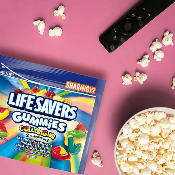 Life Savers Gummies Collisions Gummy Candy Fruit Mix, Sharing Size - 14.5oz Resealable Bag