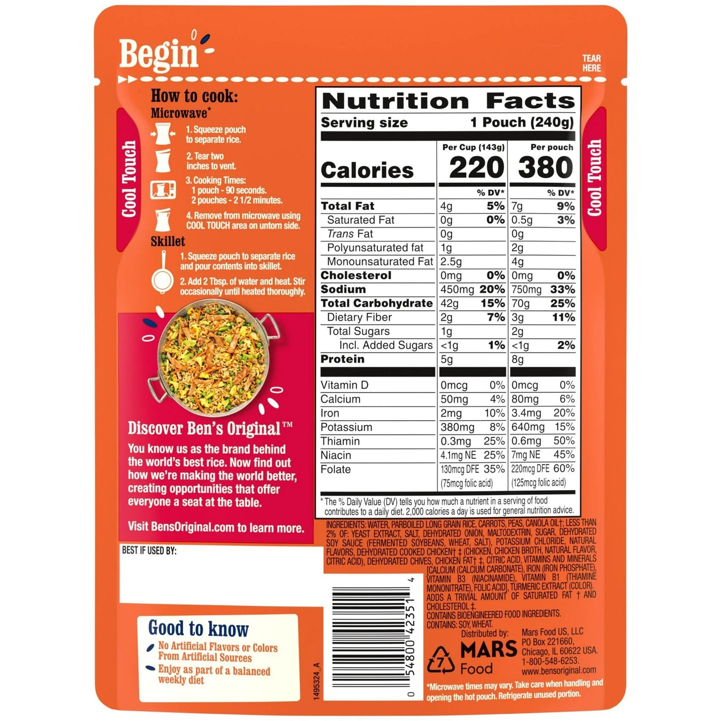 Ben's Original Ready Rice Fried Flavored Rice, 8.5 Ounce Pouch