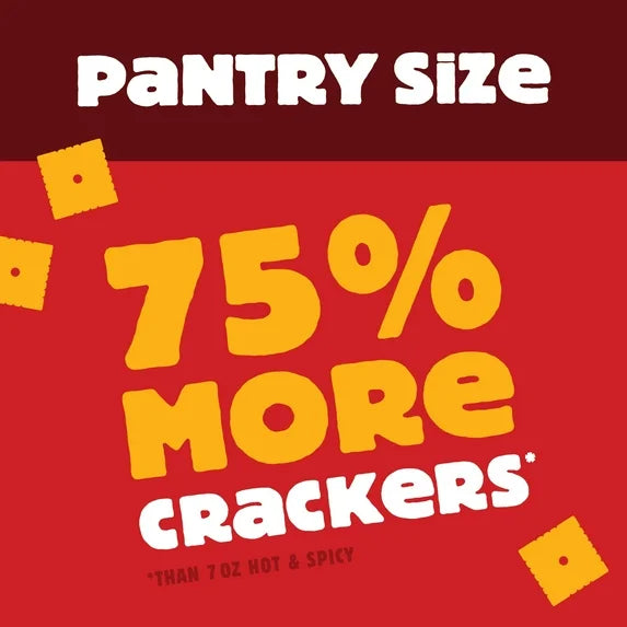 Cheez-It Hot and Spicy Cheese Crackers, Baked Snack Crackers, 12.4 oz