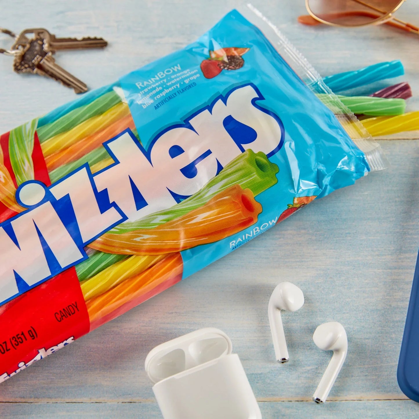 Twizzlers Twists Rainbow Flavored Licorice Style Low Fat Candy, Bag 12.4 oz