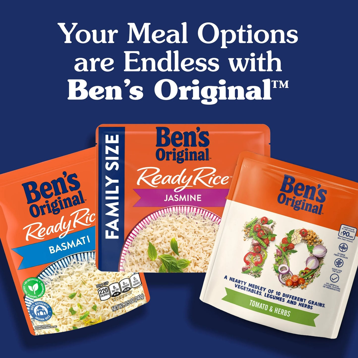 Ben's Original 10 Medley Chinese Style Five Spice, Hearty Medley of Grains, Vegetables, Legumes and Herbs, Side Dish, 8.5 oz Pouch