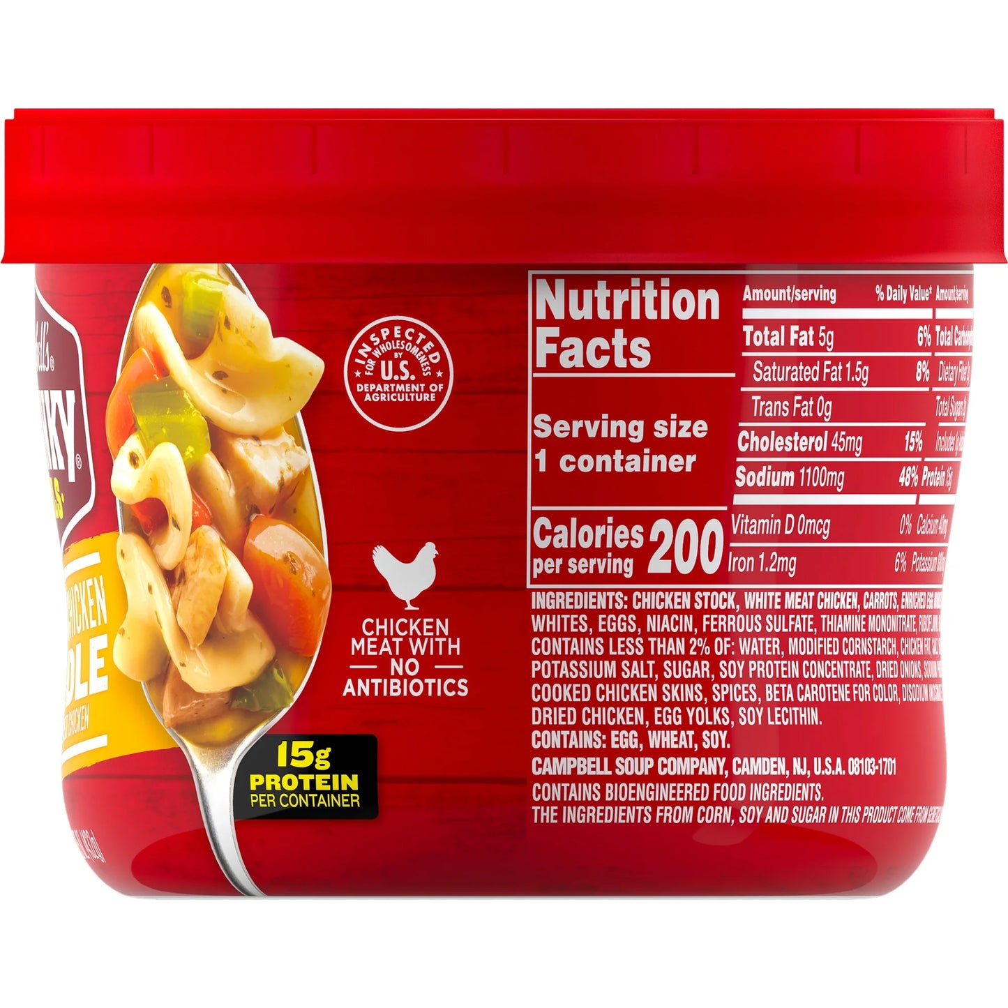 Campbell's Chunky Soup, Classic Chicken Noodle Soup, 15.25 oz Microwavable Bowl