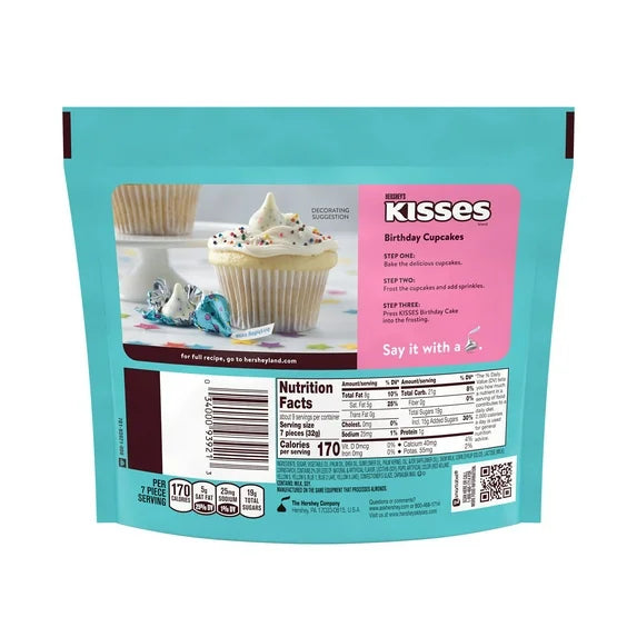 Hershey's Kisses Birthday Cake Flavored Candy, Share Pack 10 oz