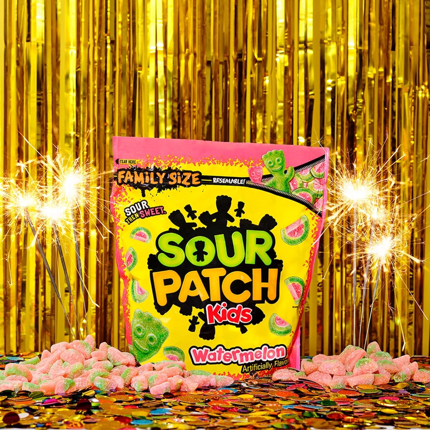 SOUR PATCH Watermelon Soft & Chewy Candy, Family Size, 1.8 lb
