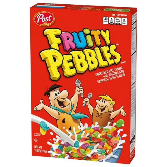 Post Fruity PEBBLES Cereal, Gluten-Free, 10 Vitamins/Minerals, Sweetened Rice Cereal, 11 oz