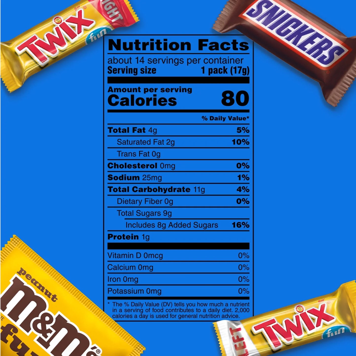 Mars Mixed Snickers, M&M's & Twix Fun Size Chocolate Candy Variety Pack, Sharing Size - 8.85 oz Bag
