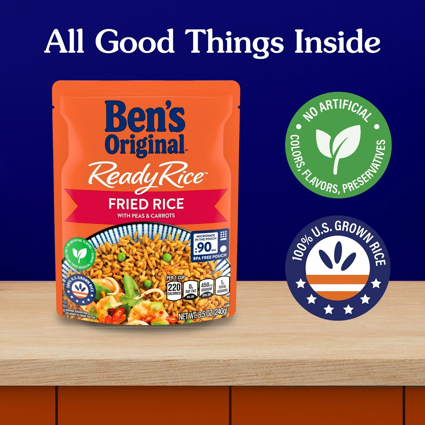 Ben's Original Ready Rice Fried Flavored Rice, 8.5 Ounce Pouch