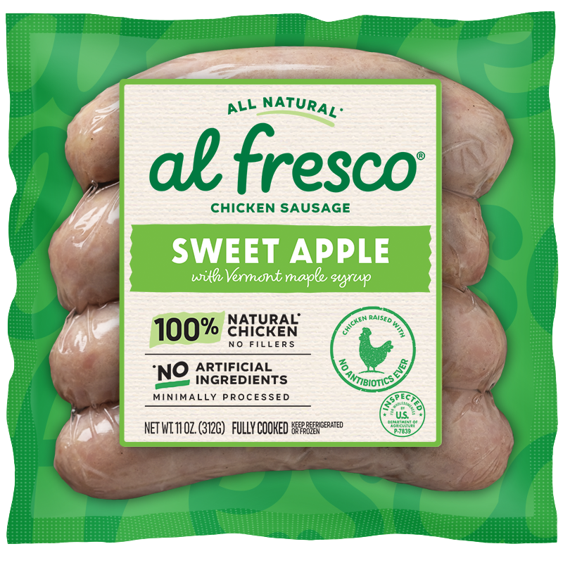 Al Fresco Sweet Apple Chicken Sausage. 11 oz .4 count