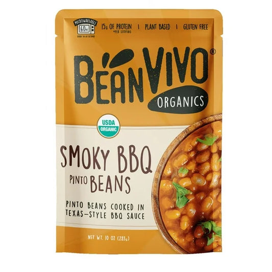 BeanVIVO Organic Smoky BBQ Pinto Beans, 10 oz. Pouch