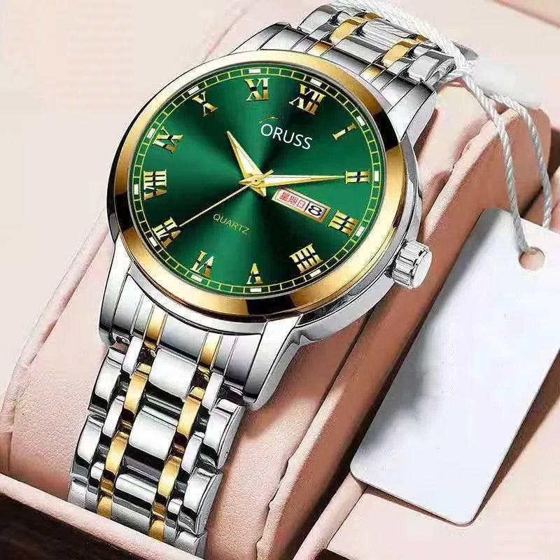 Business Geometric Single Folding Buckle Quartz Men's Watches