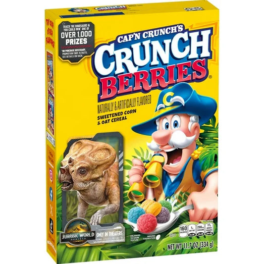 Cap'n Crunch, Crunch Berries, Kid's Cereal, 11.7 oz Packaged Breakfast Cereal Box