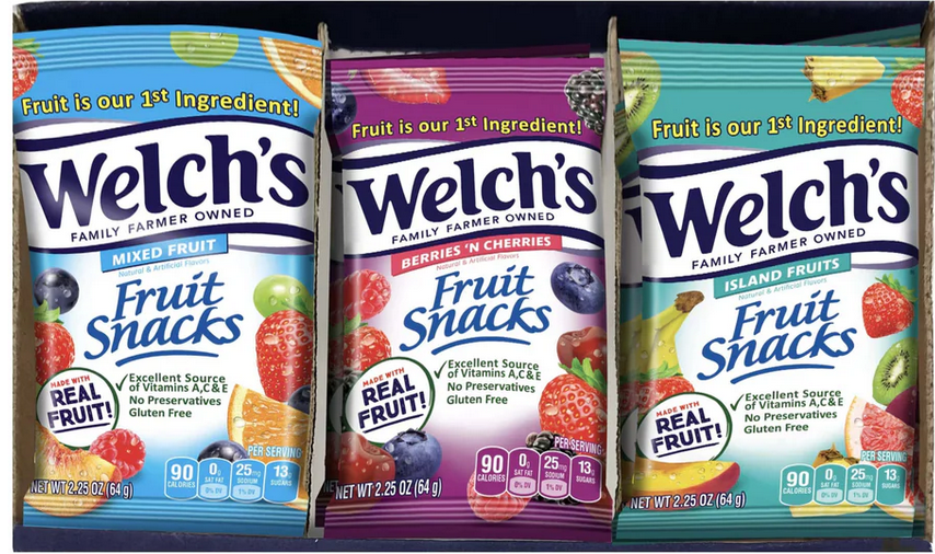Welch's Fruit Snacks Tray, 2.25 oz, 20 ct.