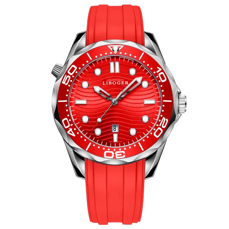 Casual Solid Color Buckle Quartz Men's Watches