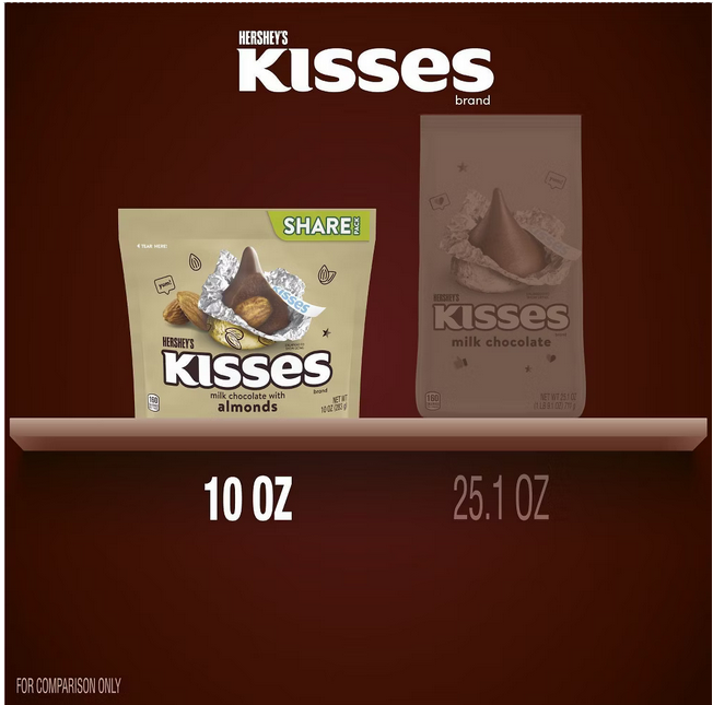 Hershey's Kisses Almond Chocolate Candy - 10oz
