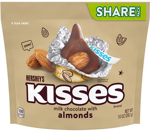 Hershey's Kisses Almond Chocolate Candy - 10oz