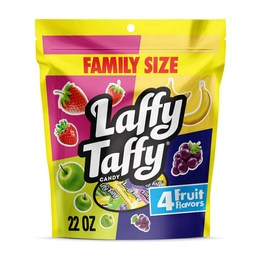 Laffy Taffy Assorted, Mini Bars, Chewy Candy in a Variety of Fruity Flavors, 22 oz Bag