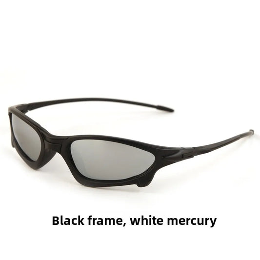 Men's Special-Shaped Full Frame Sunglasses With AC Lens Material In Dyed Black, Ideal For Winter