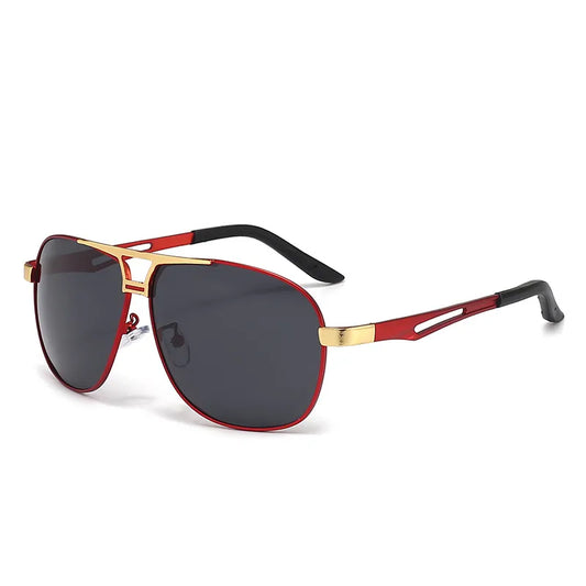 Men's Square Full Frame Sunglasses With Tac Lens Material In Gold, Perfect For Summer