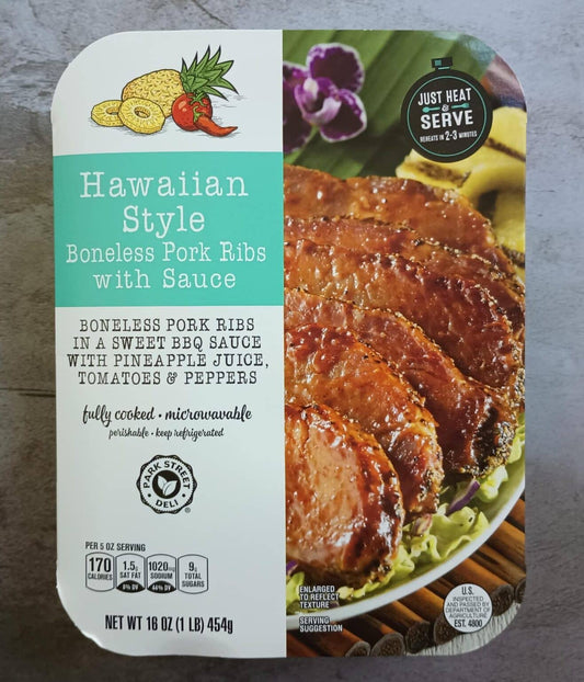Park Street Deli Hawaiian Style Boneless Pork Ribs with Sauce (Seasonal Product), 1lb.